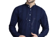 Jompers Men’s Sequins Chikankari Embroidered Kurtas